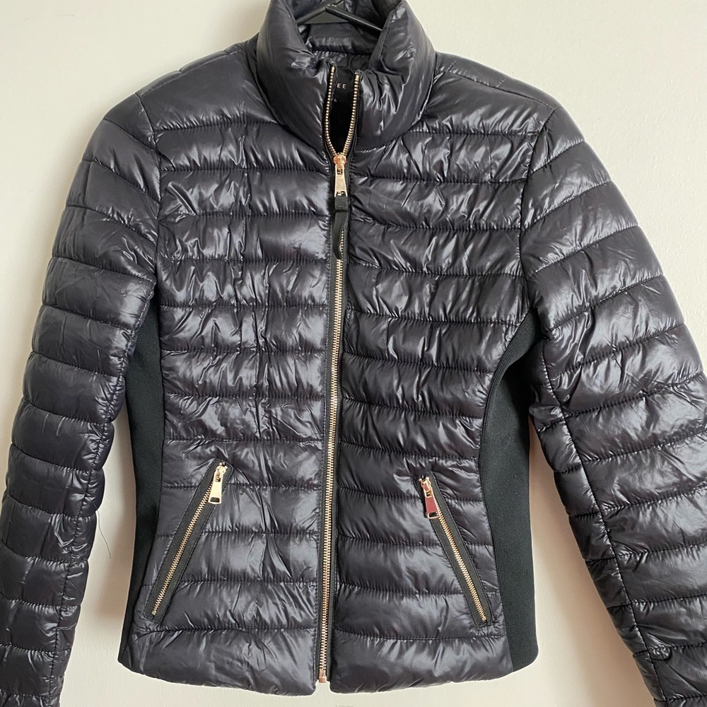 Black Slim Fit Puffer Jacket